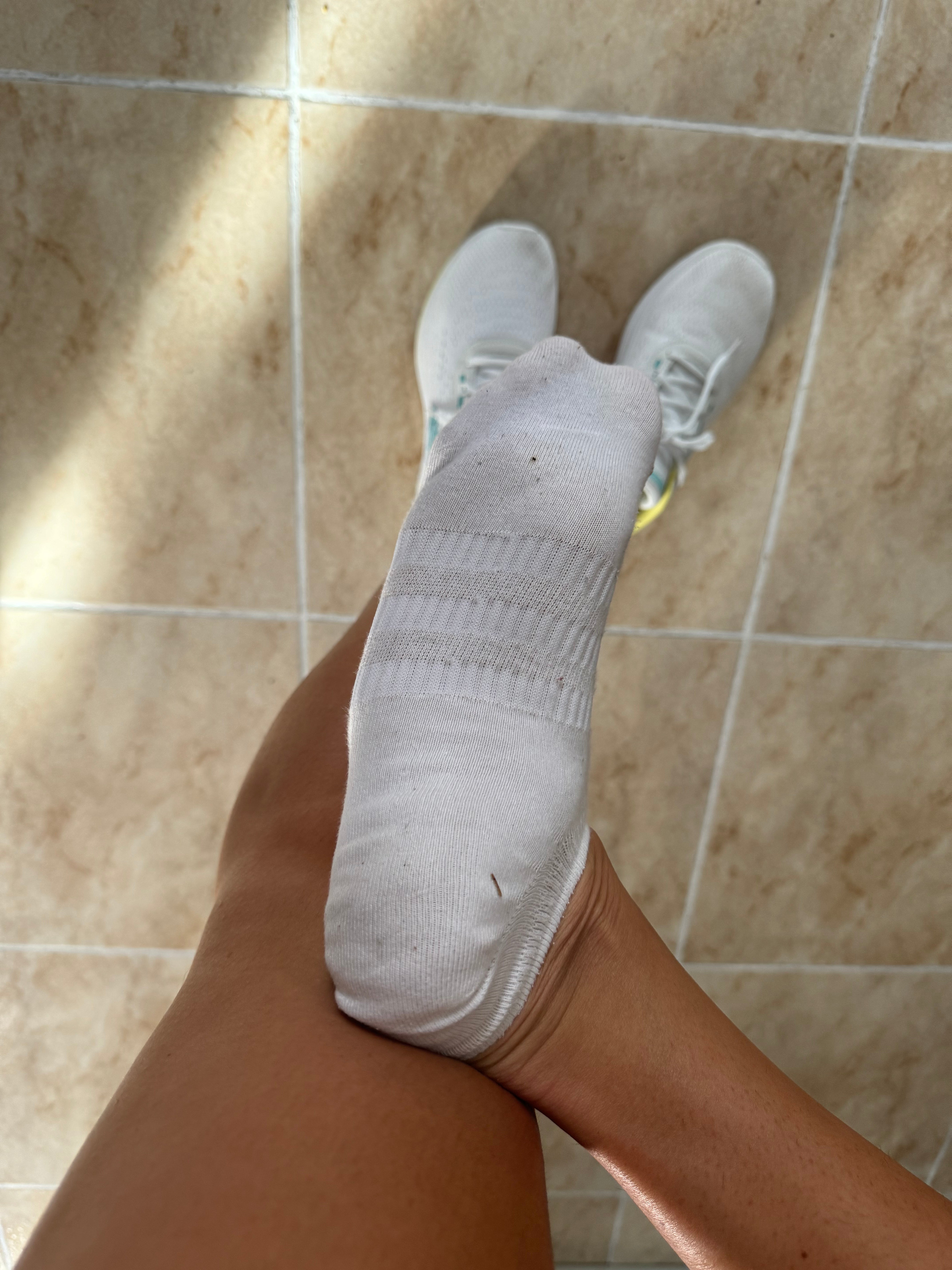 Authentic Worn White Gym Socks