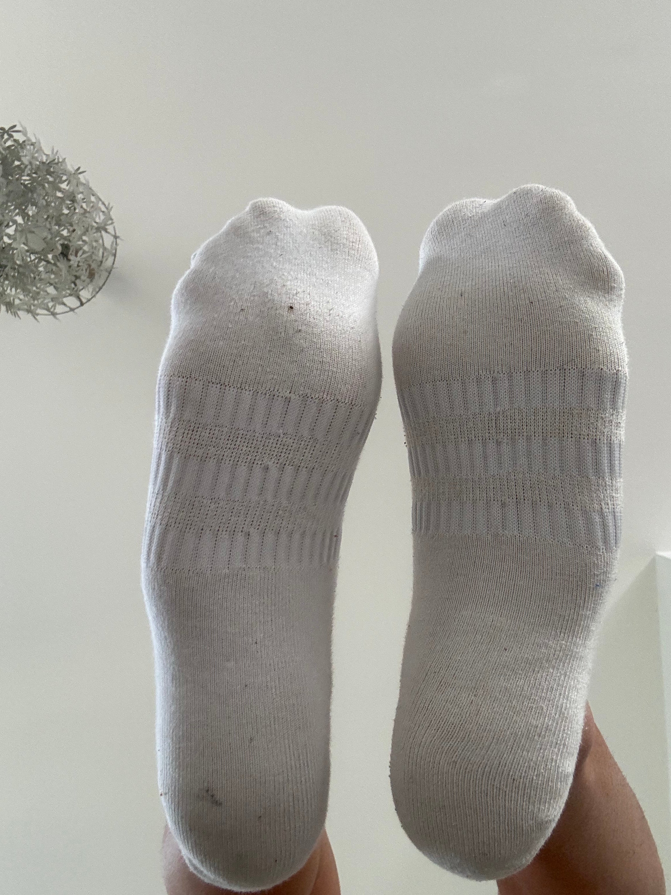 Authentic Worn White Gym Socks